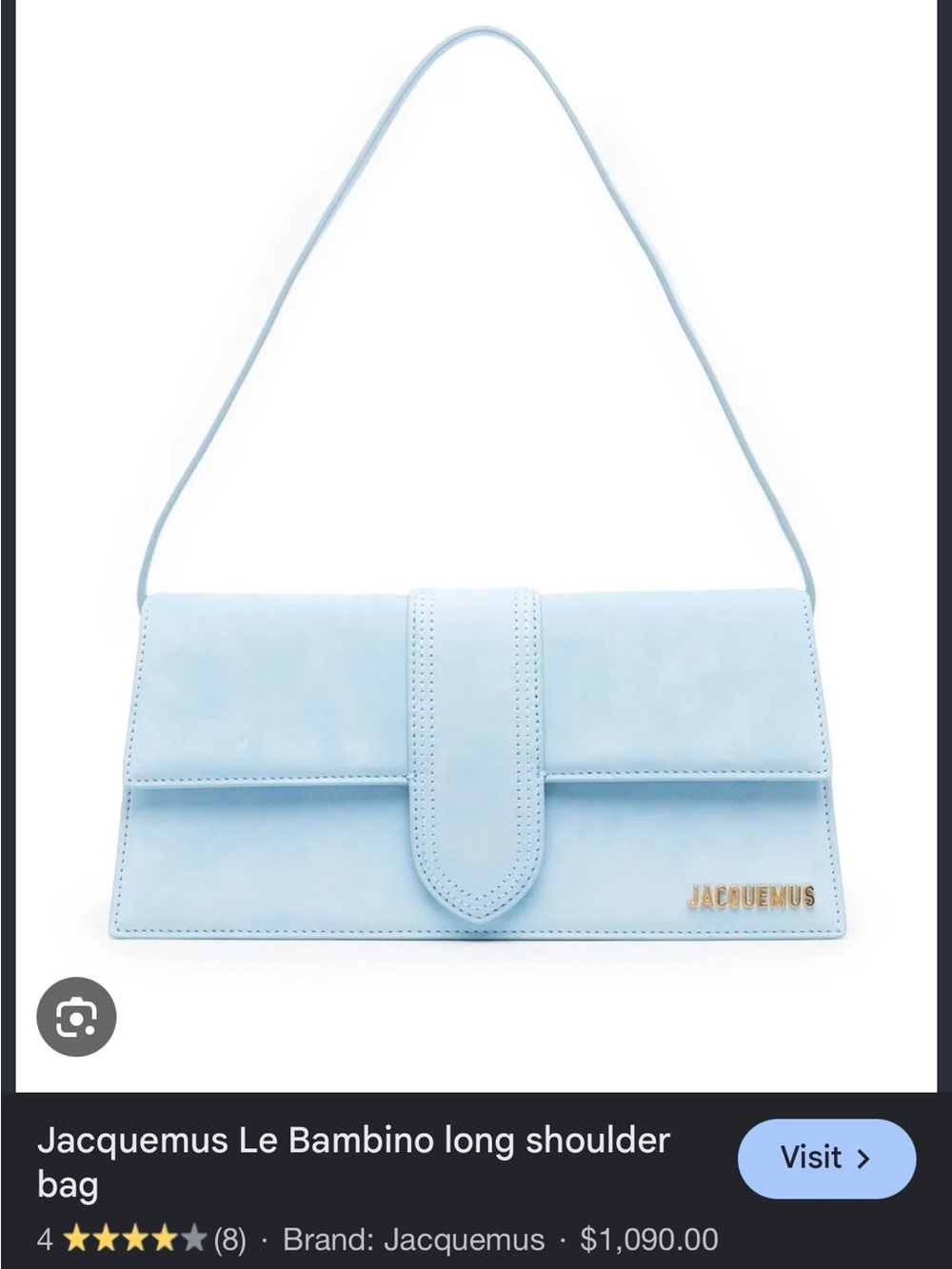 Jacquemus Pastel Blue Suede Shoulder Bag